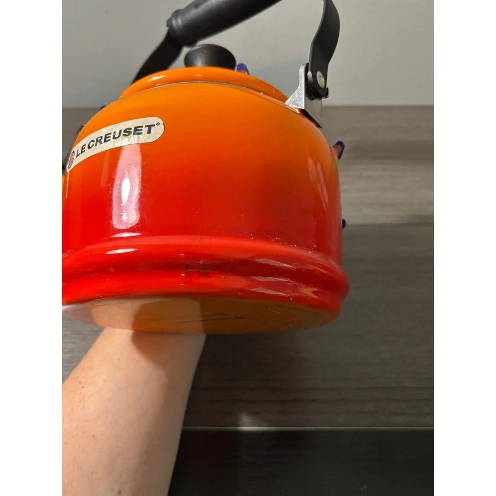 Le Creuset Enamel on Steel Whistling Tea Kettle 1.25 Quarts In Color Flame